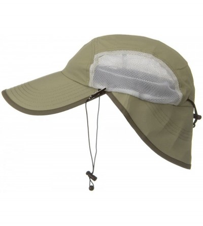 Sun Hats UV 50+ Talson Short Flap Cap - Khaki - Khaki - C31190QL1KZ $32.88
