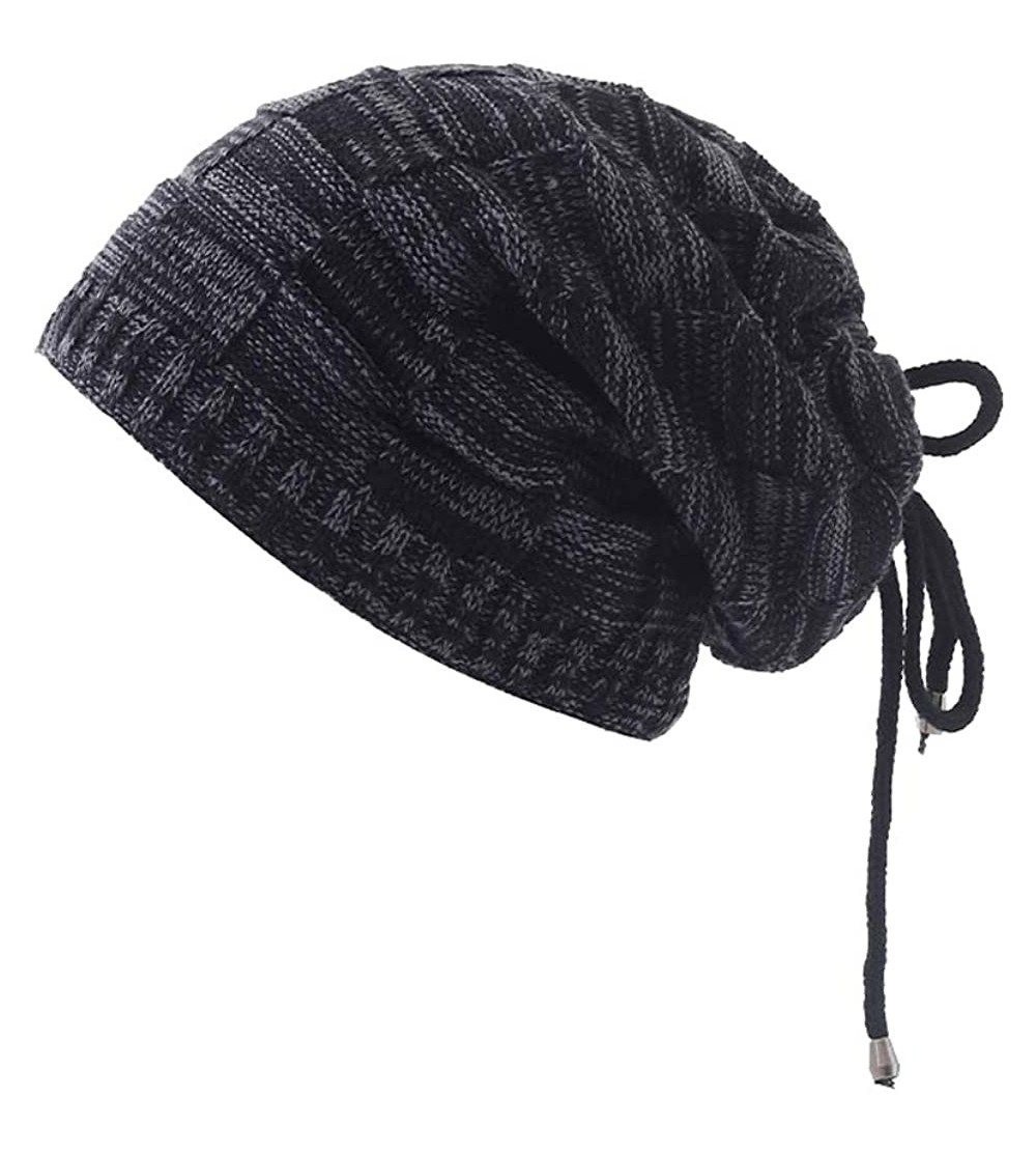 Skullies & Beanies Pony Tail Beanie Dread Beanie Knit Loop Scarf Neckerchief Dreadlocks Hat - Black - C118ALA797C $8.63