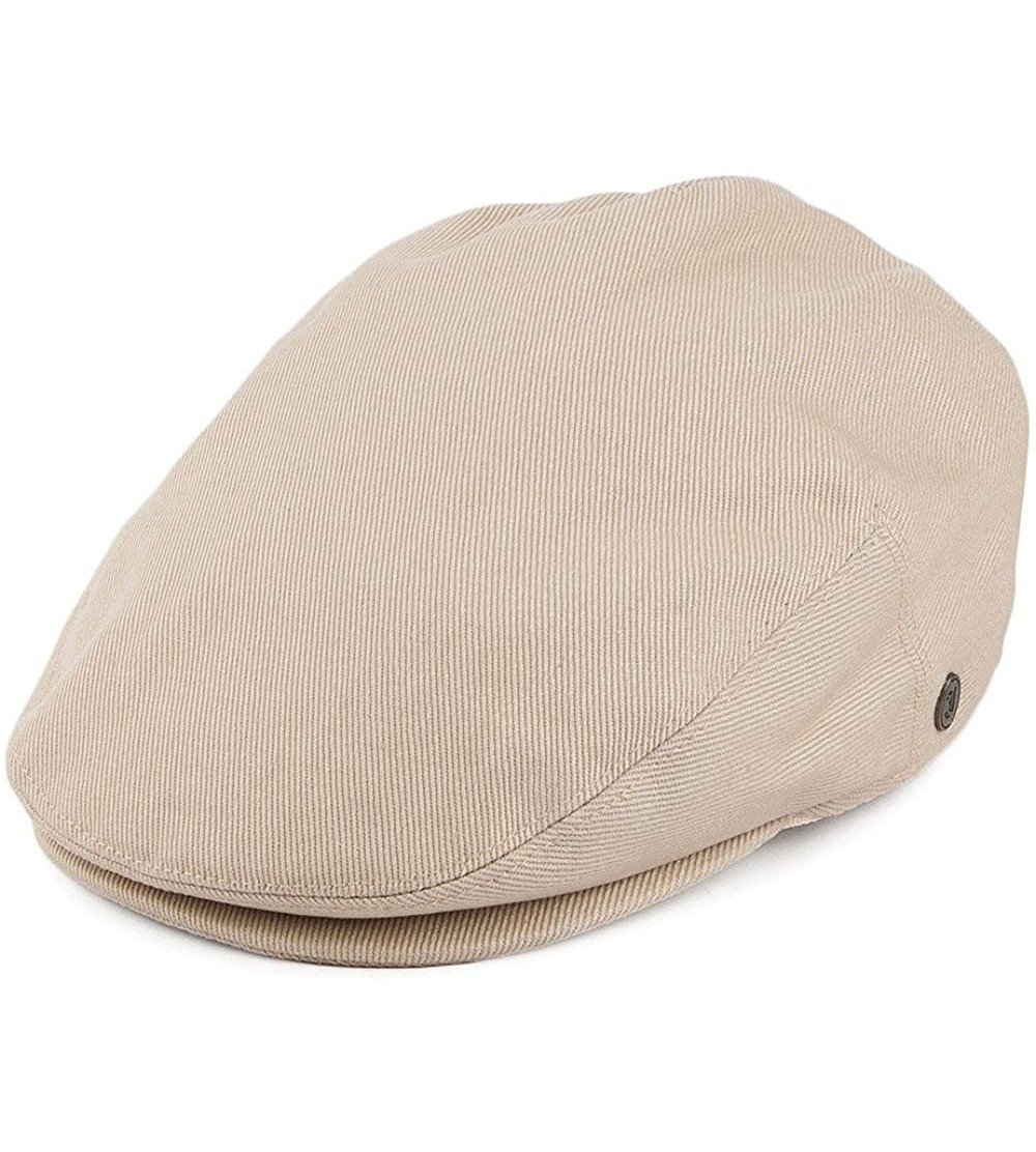 Newsboy Caps Lightweight Classic Cotton Ivy/Newsboy/Paperboy/Flat Cap Hat with Fixed Sizing and Satin Lining - Beige - CF1147...