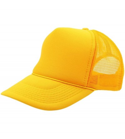 Baseball Caps Premium Trucker Cap Modern Summer Urban Style Cap - Adjustable Snapback - Unisex Design - Mesh Back - Gold - CF...