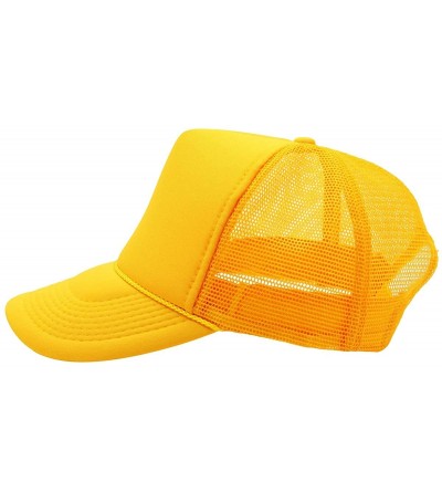 Baseball Caps Premium Trucker Cap Modern Summer Urban Style Cap - Adjustable Snapback - Unisex Design - Mesh Back - Gold - CF...