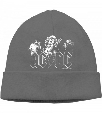 Skullies & Beanies Black ACDC Let There Be Rock Soft Adult Adult Hedging Cap (Thin) - Deep Heather - CT192R4L98X $20.48