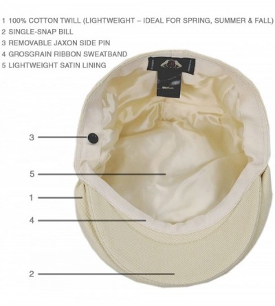 Newsboy Caps Lightweight Classic Cotton Ivy/Newsboy/Paperboy/Flat Cap Hat with Fixed Sizing and Satin Lining - Beige - CF1147...