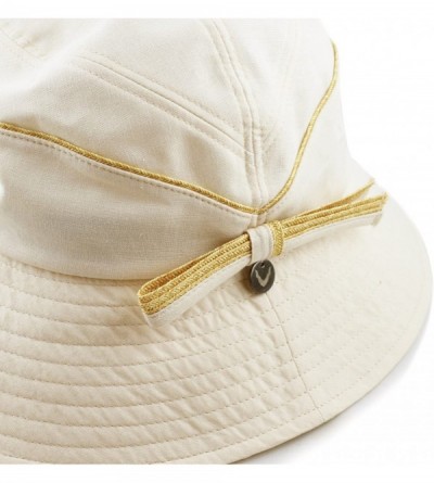 Sun Hats Light Weight Packable Women's Wide Brim Sun Bucket Hat - Perrine-cream - CE18GQQ9T3Y $15.22