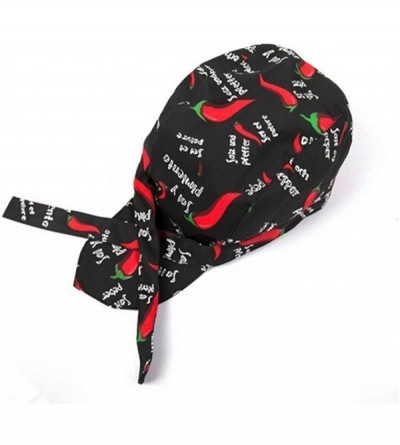 Baseball Caps Fashion Chefs Hat Cap Kitchen Catering Skull Cap Ribbon Cap Turban (Black) - As Shown - CT12DJ3016T $8.45