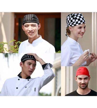 Baseball Caps Fashion Chefs Hat Cap Kitchen Catering Skull Cap Ribbon Cap Turban (Black) - As Shown - CT12DJ3016T $17.83