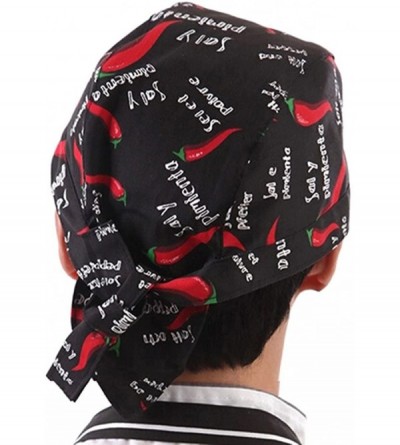Baseball Caps Fashion Chefs Hat Cap Kitchen Catering Skull Cap Ribbon Cap Turban (Black) - As Shown - CT12DJ3016T $8.45