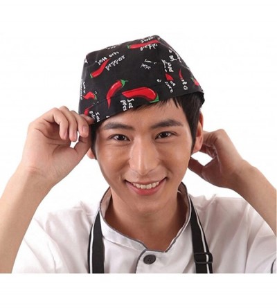 Baseball Caps Fashion Chefs Hat Cap Kitchen Catering Skull Cap Ribbon Cap Turban (Black) - As Shown - CT12DJ3016T $8.45