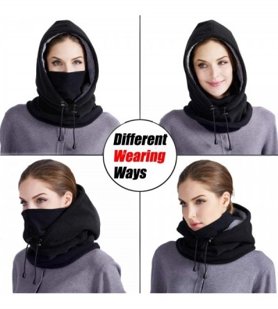 Balaclavas Balaclava Face Mask Windproof Outdoor Sports Mask for Winter Thermal Fleece Hood for Men and Women - Black - CG18Y...