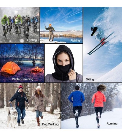 Balaclavas Balaclava Face Mask Windproof Outdoor Sports Mask for Winter Thermal Fleece Hood for Men and Women - Black - CG18Y...