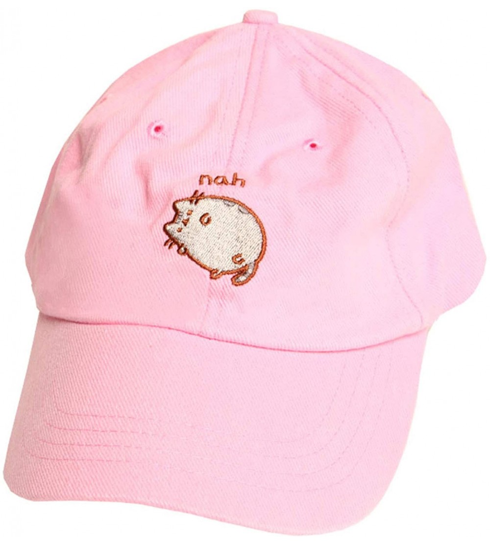 Baseball Caps Cat Embroidered Adjustable Strapback Baseball Cap Hat - Pink - CS18AQDL9ED $20.02