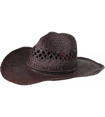 Cowboy Hats Women's Raffia Cowboy Hat - Brown - C0115EM351R $68.27
