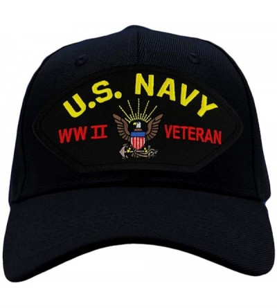 Baseball Caps US Navy- World War II Veteran Hat/Ballcap Adjustable One Size Fits Most - Black - CP188OQHC62 $44.74