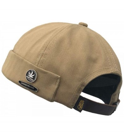 Skullies & Beanies Brimless Watch Cap Rolled Cuff Harbour Hat Retro Strapback Docker Leon Cap - Ct08-khaki - CJ18L9MZ7WY $15.36