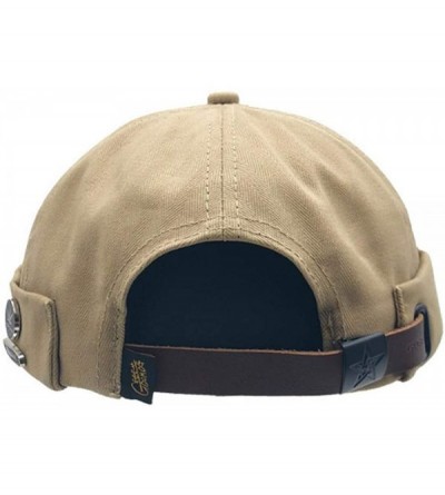 Skullies & Beanies Brimless Watch Cap Rolled Cuff Harbour Hat Retro Strapback Docker Leon Cap - Ct08-khaki - CJ18L9MZ7WY $15.36