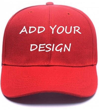 Baseball Caps Custom Baseball Cap for Unique Gifts-Personalized Unisex Street Style Plain Hat with Snapback Hats - Red - CO18...