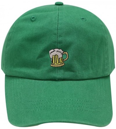 Baseball Caps Beer Small Embroidery Cotton Baseball Cap Multi Colors - Kelly Green - CB182ZWZ5DD $14.83