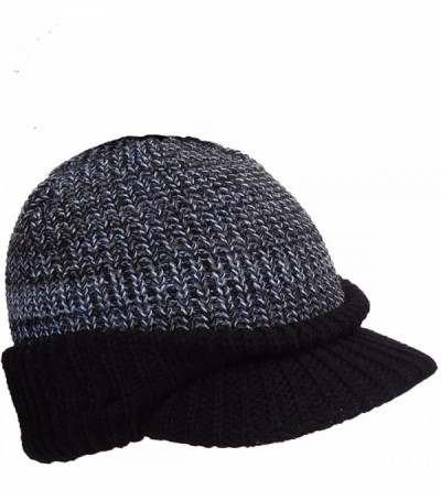 Skullies & Beanies Ladies Warm Fleece Lined Knitted Peaked Beanie Baseball Cap with Detachable Faux Fur Pompom- wear with or ...