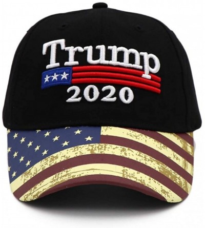Skullies & Beanies Donald Trump Hat- 2020 Keep America Great- Make America Great Again- Adjustable Baseball Hat - Black2 - CV...