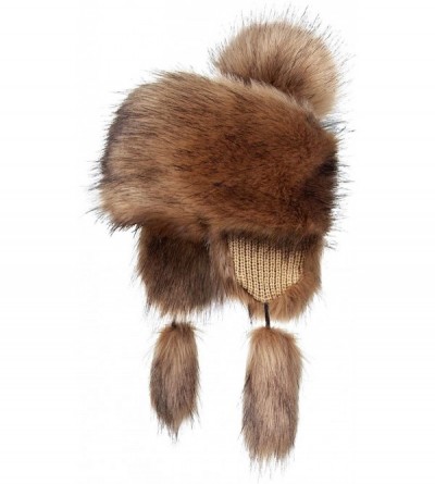 Bomber Hats Faux Fur Trapper Hat for Women - Fun- Warm & Different Russian Fur Hat - Beige Fox - CT11HBFLEJF $52.48