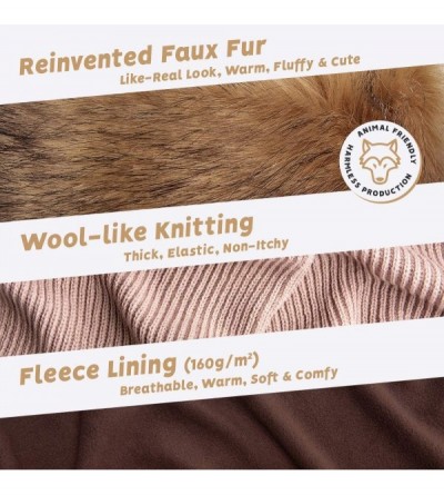 Bomber Hats Faux Fur Trapper Hat for Women - Fun- Warm & Different Russian Fur Hat - Beige Fox - CT11HBFLEJF $52.48