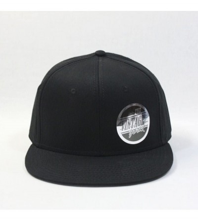 Baseball Caps Premium Plain Cotton Twill Adjustable Flat Bill Snapback Hats Baseball Caps - Black - C512BIXI4TD $10.25