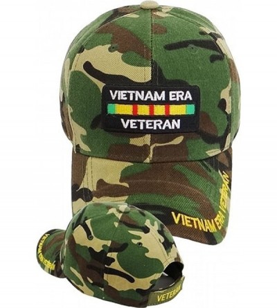 Baseball Caps Vietnam Era Veteran Ribbon Patch Mens Cap - Woodland Camouflage - CP18C9XTEDX $22.21