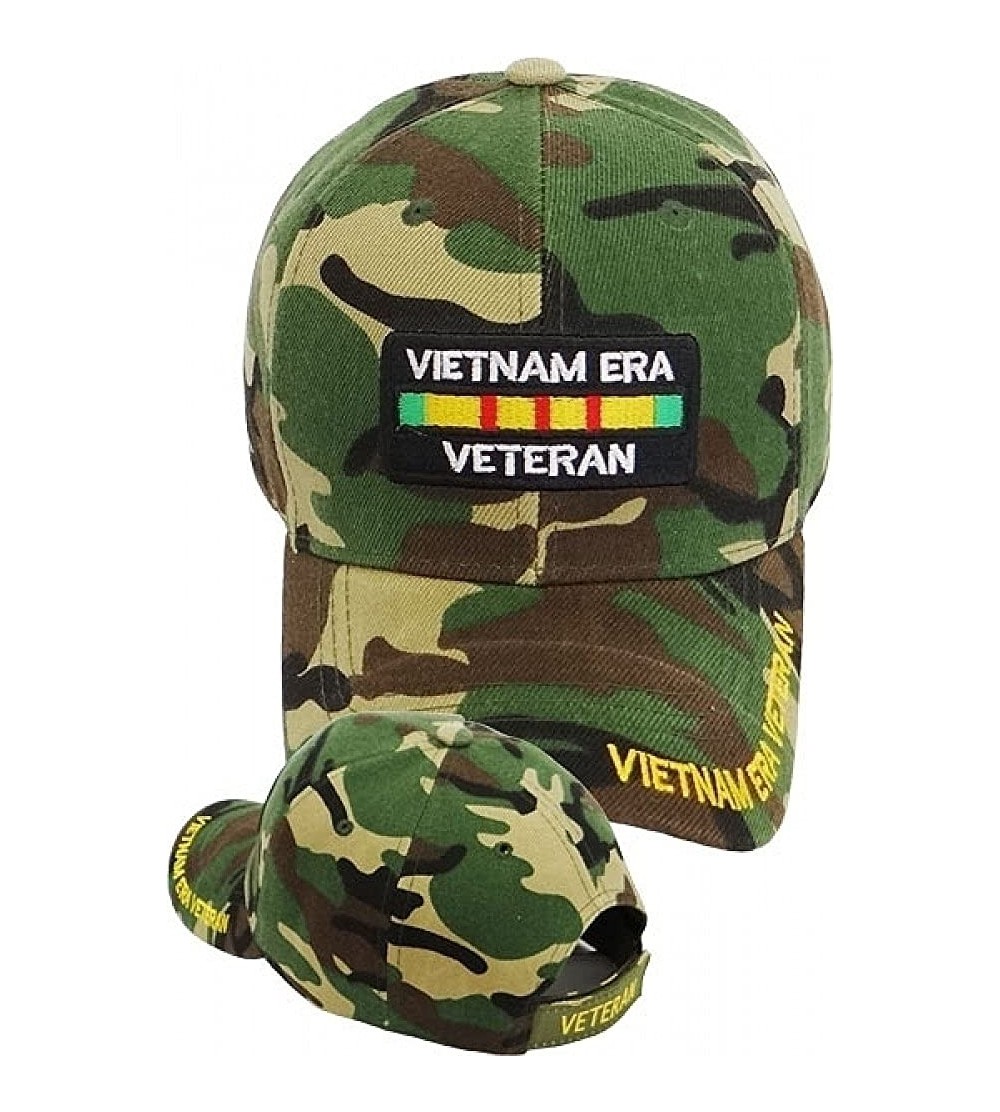 Baseball Caps Vietnam Era Veteran Ribbon Patch Mens Cap - Woodland Camouflage - CP18C9XTEDX $22.21