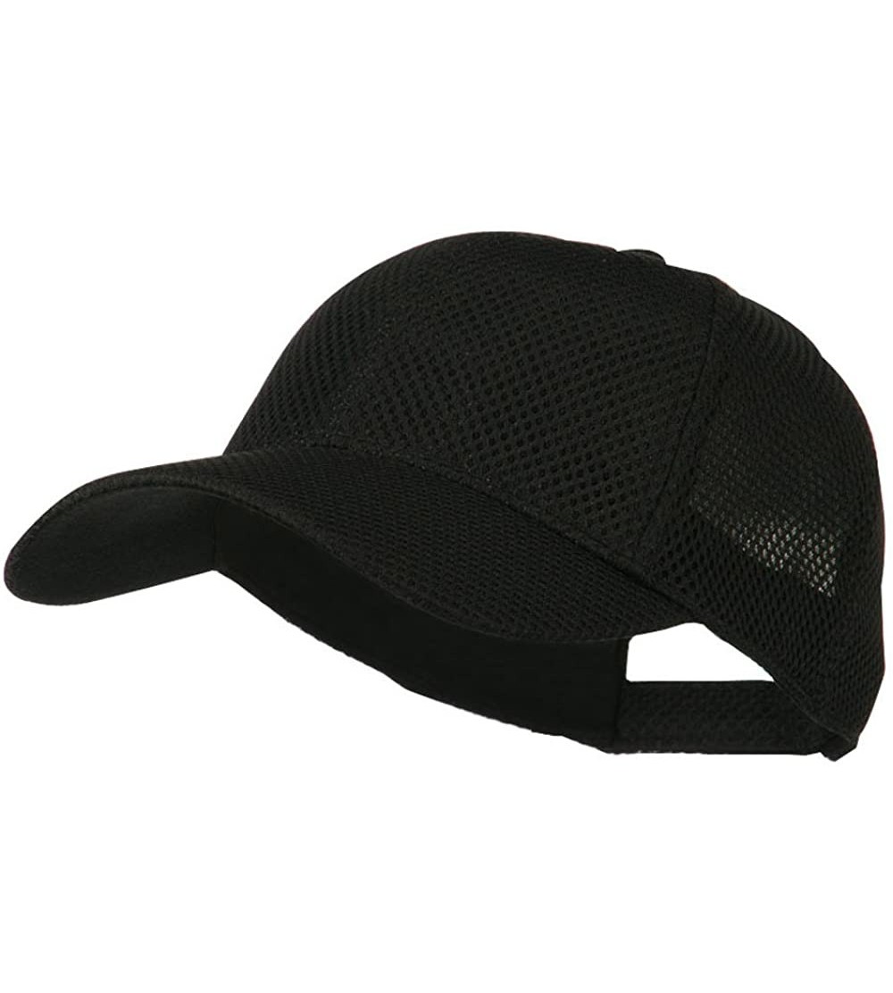 Baseball Caps Air Mesh Polyester Cap - Black - CL11LUGVLQR $14.64