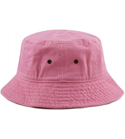 Bucket Hats Short Brim Visor Cotton Bucket Sun Hat - Light Pink - CC194AU0MQ7 $9.96