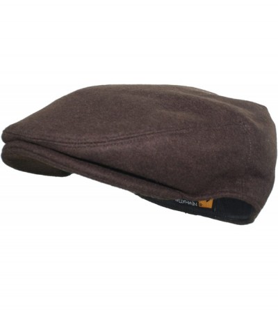 Newsboy Caps Street Easy Felt Newsboy Driving Cap with Plush Lining - Brown - CP125EYW8XZ $17.70