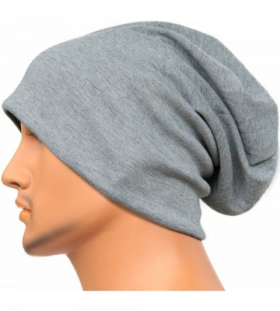 Skullies & Beanies Unisex Adult Summer Thin Slouch Beanie Long Baggy Skull Cap Stretchy Knit Hat Lightweight Cool - Grey - CC...