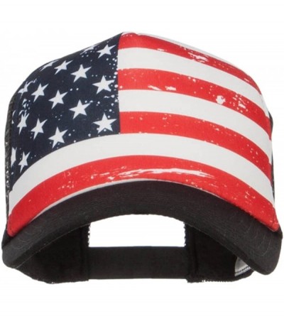 Baseball Caps USA Flag Foam Trucker Cap - Black - CX12O43NXG8 $18.50