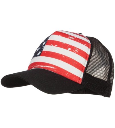 Baseball Caps USA Flag Foam Trucker Cap - Black - CX12O43NXG8 $9.38