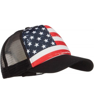 Baseball Caps USA Flag Foam Trucker Cap - Black - CX12O43NXG8 $9.38