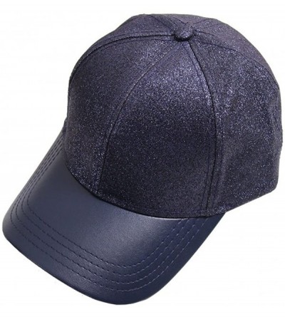 Baseball Caps Shiny Glitter Baseball Cap - Navy - C612LHKUELN $16.04