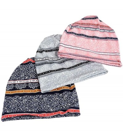 Skullies & Beanies Skullies Beanies Thin Bonnet Cap Autumn Casual Beanies Hat - 2 Pack Black & Pink - C818RY3TWO7 $11.43