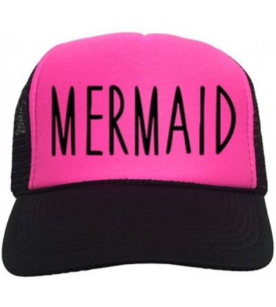 Baseball Caps Mermaid Trucker Hat - Black/Pink - C212GM52O4N $41.75