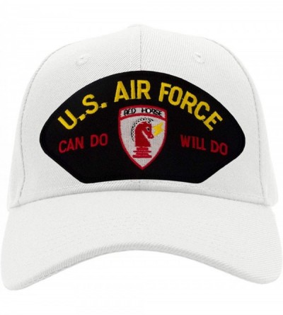 Baseball Caps US Air Force RED Horse - Can Do Will Do - Hat/Ballcap Adjustable One Size Fits Most - White - CT18SXRWRY5 $43.55