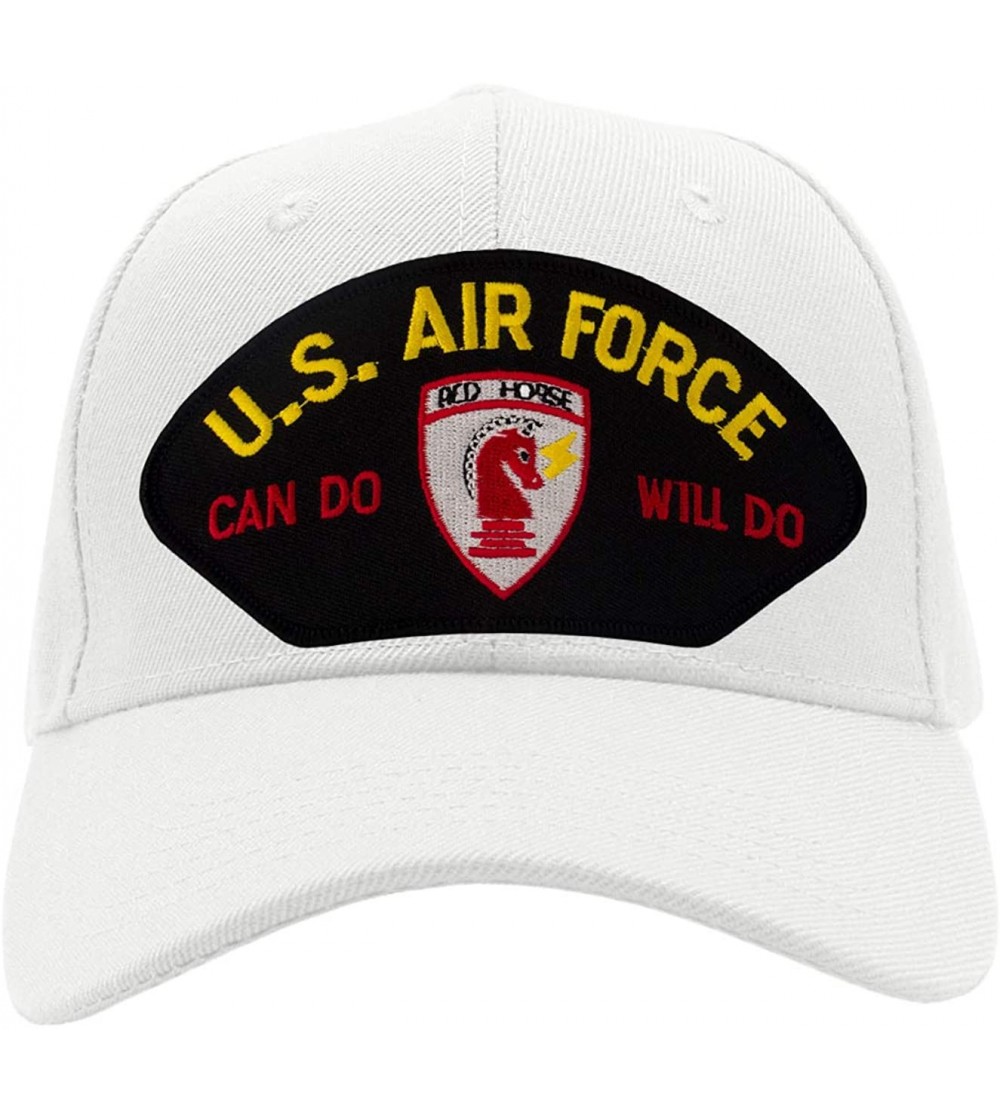 Baseball Caps US Air Force RED Horse - Can Do Will Do - Hat/Ballcap Adjustable One Size Fits Most - White - CT18SXRWRY5 $25.55