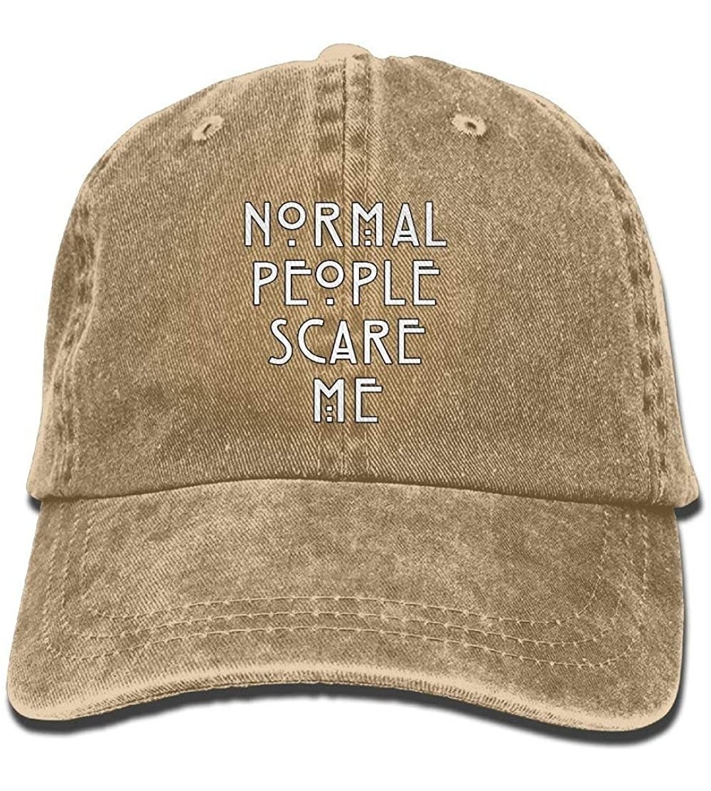 Baseball Caps Men Women Classic Denim Normal People Scare Me Adjustable Baseball Cap Dad Hat Low Profile Perfect for Outdoor ...