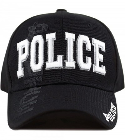 Baseball Caps Law Enforcement 3D Embroidered Baseball One Size Cap - 01. Police-black - CJ18ELSYCHE $10.09