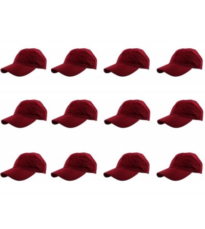 Baseball Caps Baseball Caps 100% Cotton Plain Blank Adjustable Size Wholesale LOT 12 Pack - Wine - CE182ZOTMI8 $68.58