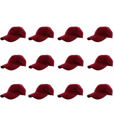 Baseball Caps Baseball Caps 100% Cotton Plain Blank Adjustable Size Wholesale LOT 12 Pack - Wine - CE182ZOTMI8 $38.73