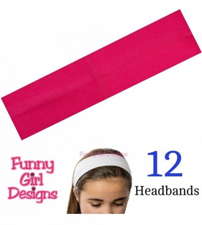 Headbands 1 DOZEN 2 Inch Wide Cotton Stretch Headbands OFFICIAL HEADBANDS - Available - CQ11L8HCYQ9 $18.26