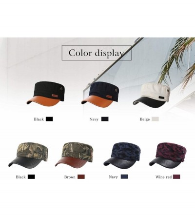Baseball Caps Military Hats for Men Women Cotton Classic Cadet Hat Comfy Army Hat Vintage Flat Top Cap Baseball Cap - CD18Q7I...