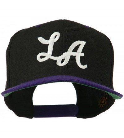 Baseball Caps LA Embroidered Snapback Cap - Black Purple - C311ONYXW1Z $50.23