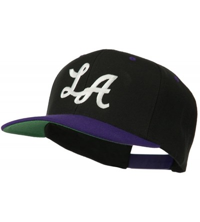 Baseball Caps LA Embroidered Snapback Cap - Black Purple - C311ONYXW1Z $31.01