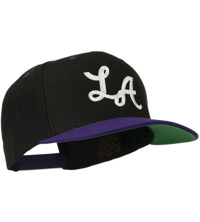 Baseball Caps LA Embroidered Snapback Cap - Black Purple - C311ONYXW1Z $31.01