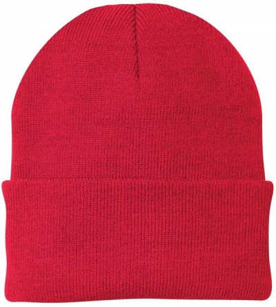 Skullies & Beanies Port & Company - Knit Cap - Athletic Red - C218KZMXNCY $10.60
